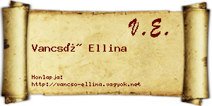 Vancsó Ellina névjegykártya